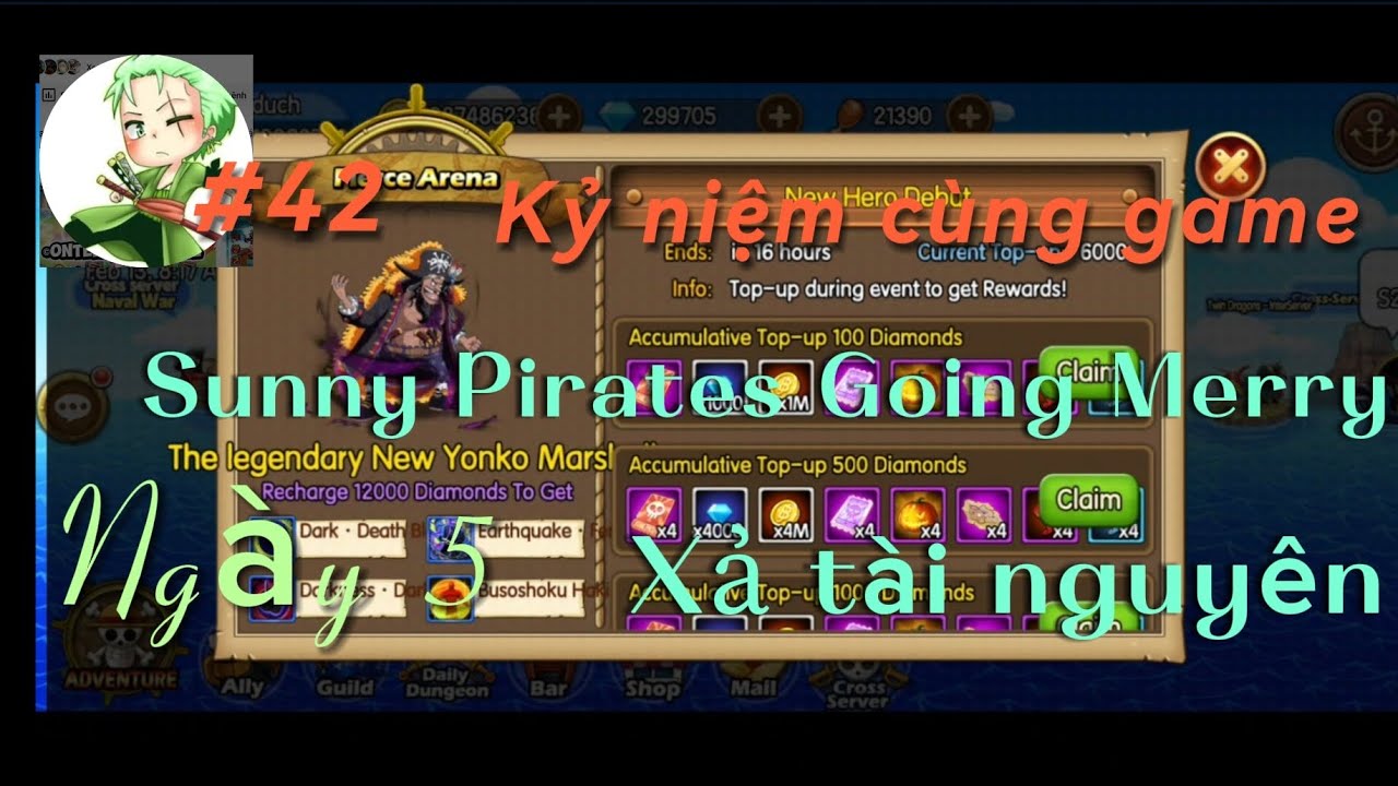 hatduch -Phần 42:Series kỷ niệm cùng game Sunny Pirates Going Merry-Ngày 5:Xả tài nguyên!!