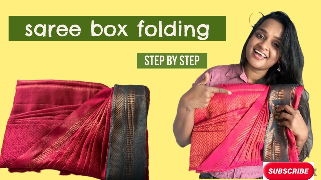 Saree box folding step by step 🌼 YelLove Makeover 🌼 how to do saree prepleating and box folding🌼