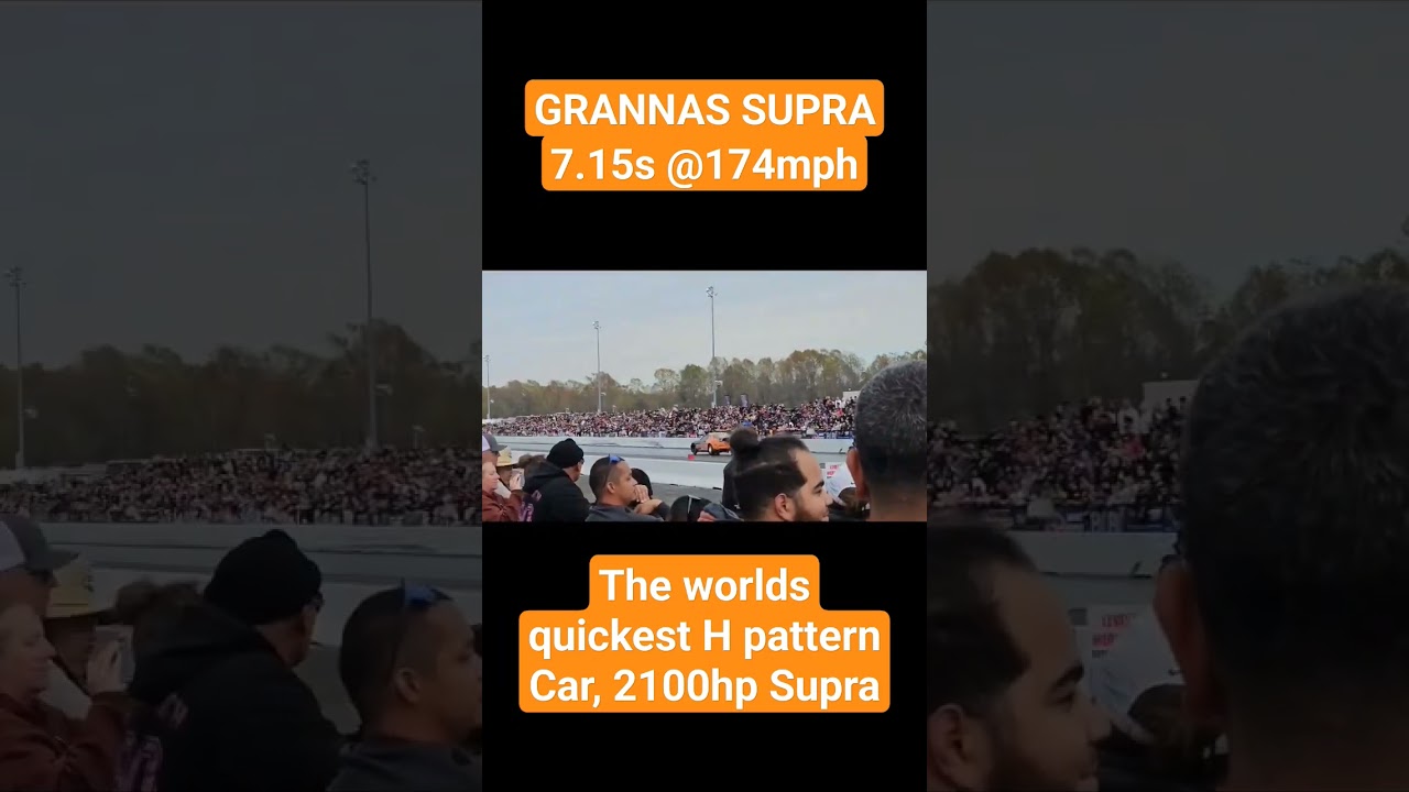 The Worlds Quickest H Pattern Stick Shift Car. The Grannas Supra #supra #dragracing #fyp