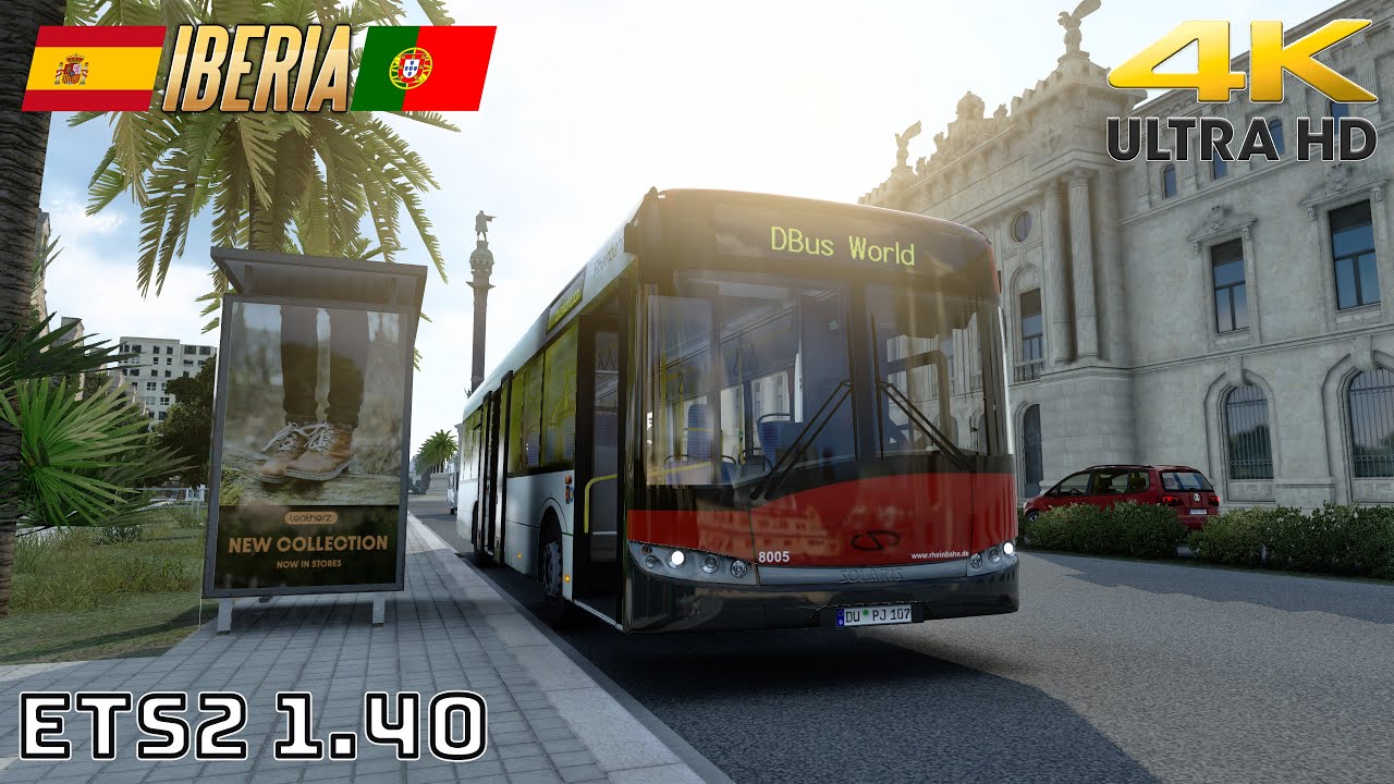 DBus World Bus Model | Автобусные остановки в Барселоне | Реалистичное вождение автобуса | ETS2 4K60