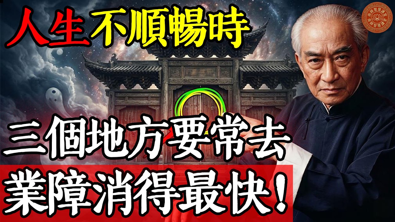 人生不順暢時，三個地方要常去，這是我們消業最好的地方！多數人都還不知道！#南懷瑾 #南師智慧講堂 #消業障 #晚年生活 #因果報應 #福報 #修行 #家庭和睦 #安那般那 #打坐禪修