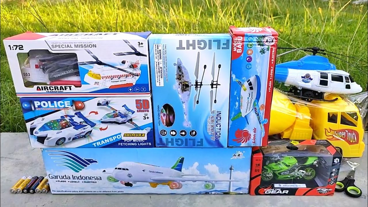 UNBOXING PESAWAT : AIRBUS, HELIKOPTER, JET BUS, HELIKOPTER, AIRCRAFT, MOTO GP, MIXER TRUCK