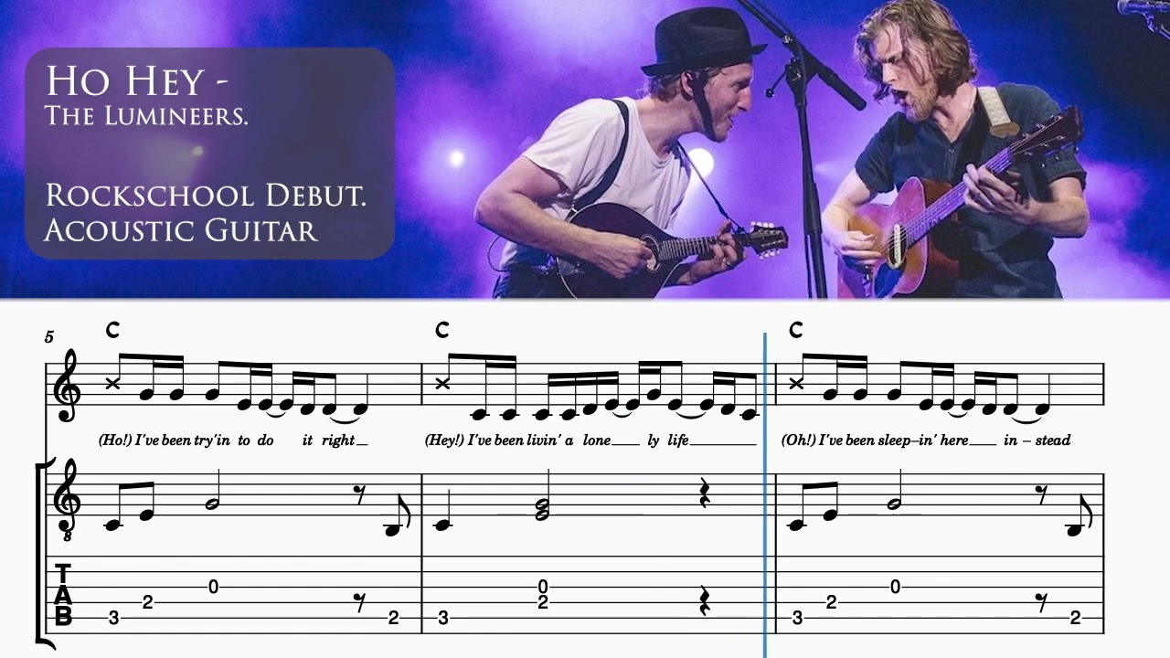 Ho Hey - The Lumineers | Backing Track with vocal | Rockschool Debut Acoustic Guitar.
