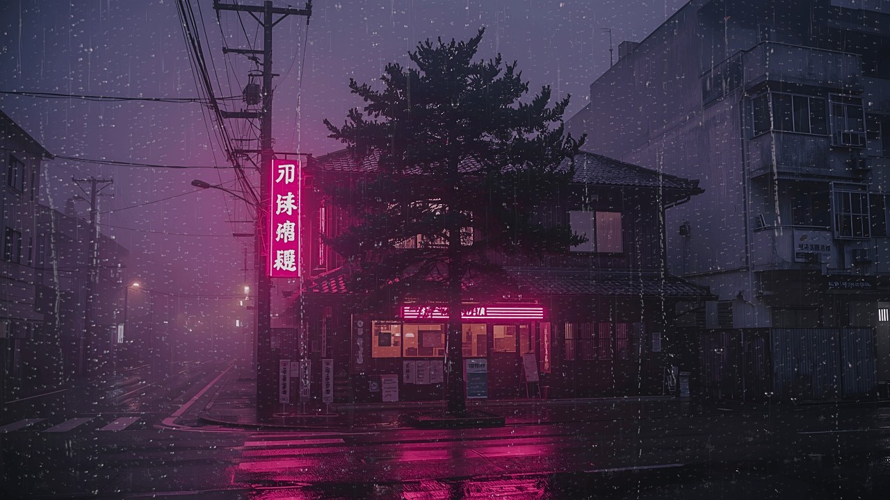 Tokyo Rain at Nightfall (90s) — Nostalgic Lofi Beats for Deep Focus (BGM)