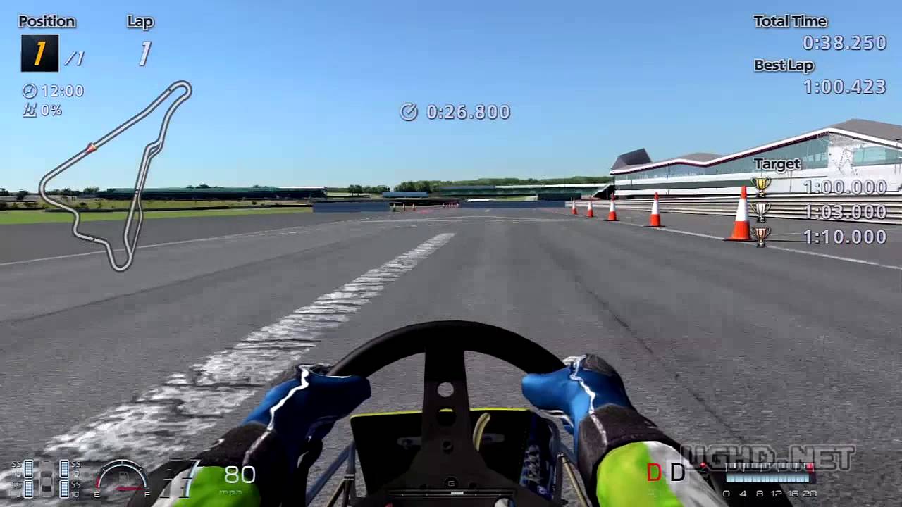 Gran Turismo 6 Gameplay: Ayrton Senna Tribute | DAP Racing Kart @ Silverstone | GOLD: 0:59.509