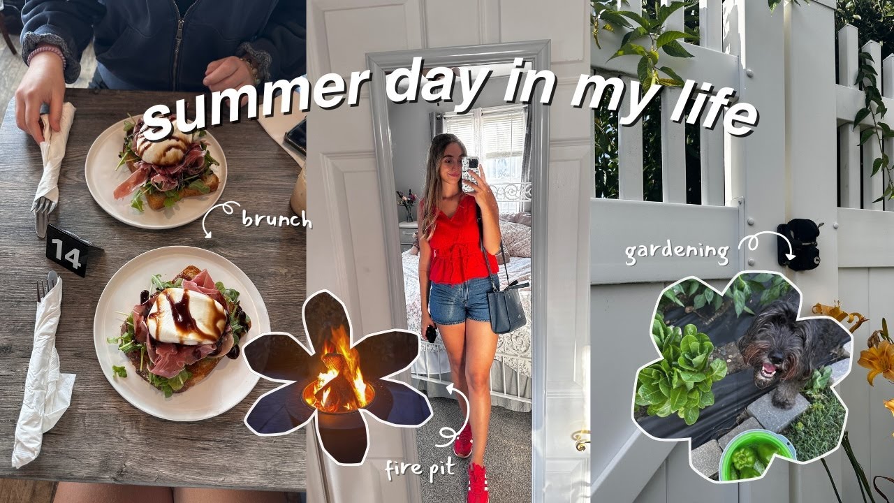 summer vlog | lunch, book haul, summer fire-pit, gardening, dinner + more!