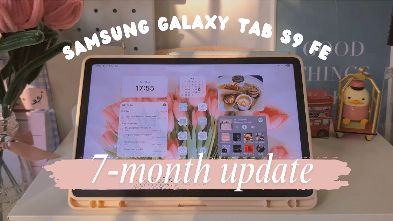 samsung galaxy tab S9 FE - 7 months later 🎀 one UI 7 update, tablet customisation, long-term usage