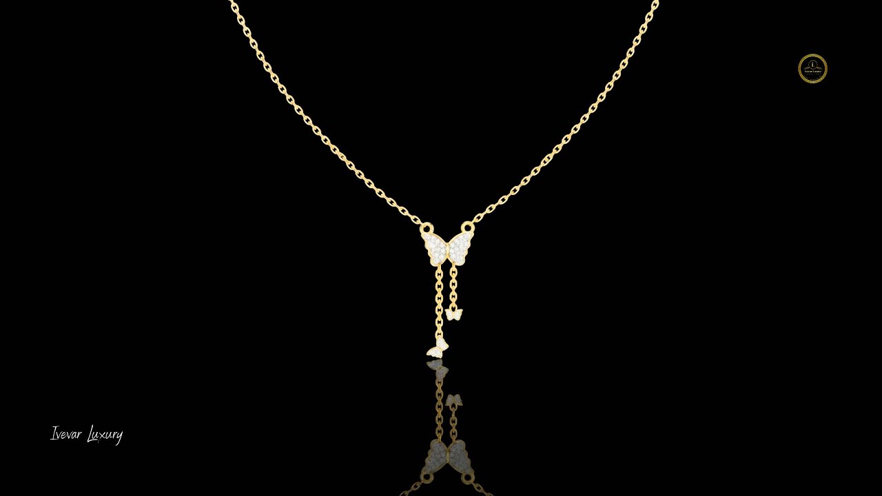 Women's Gold Butterfly Necklaces. 