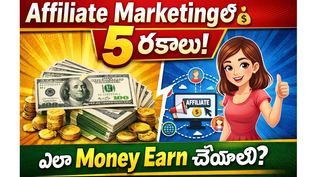 Affiliate marketing types Telugu 500 to 5l earning per day #affiliate #teluguvlogs #viralvideos 
