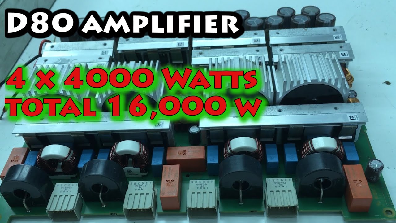 D80 amplifier |Maximum output power 4 x 4000 W into 4 Ω