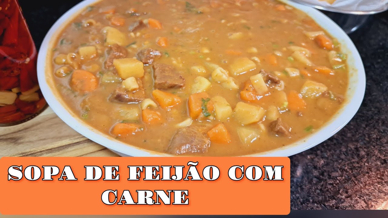 SOPA DE FEIJÃO COM CARNE | Comidas Fáceis.