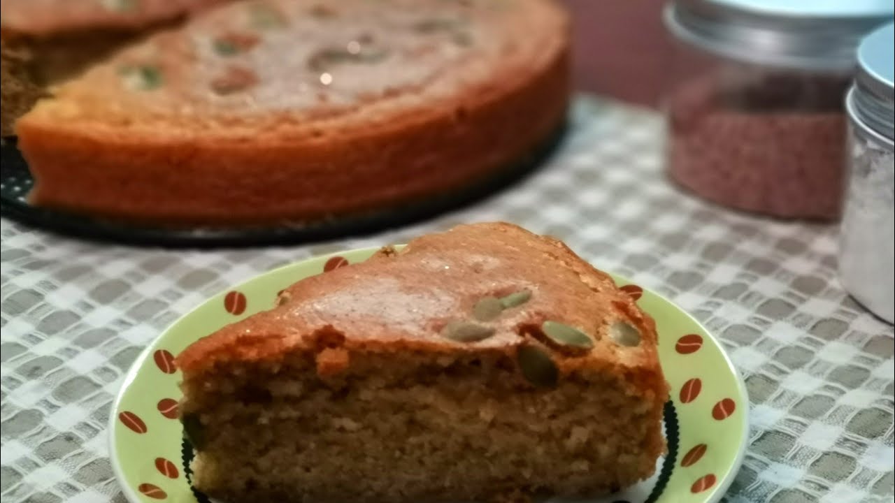 Soft Pumpkin Seeds Banana Cake (Baked)