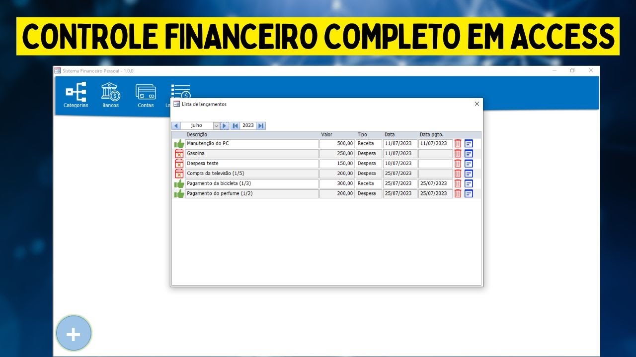 Controle Financeiro Completo em Access Com VBA - Aprenda Passo a Passo