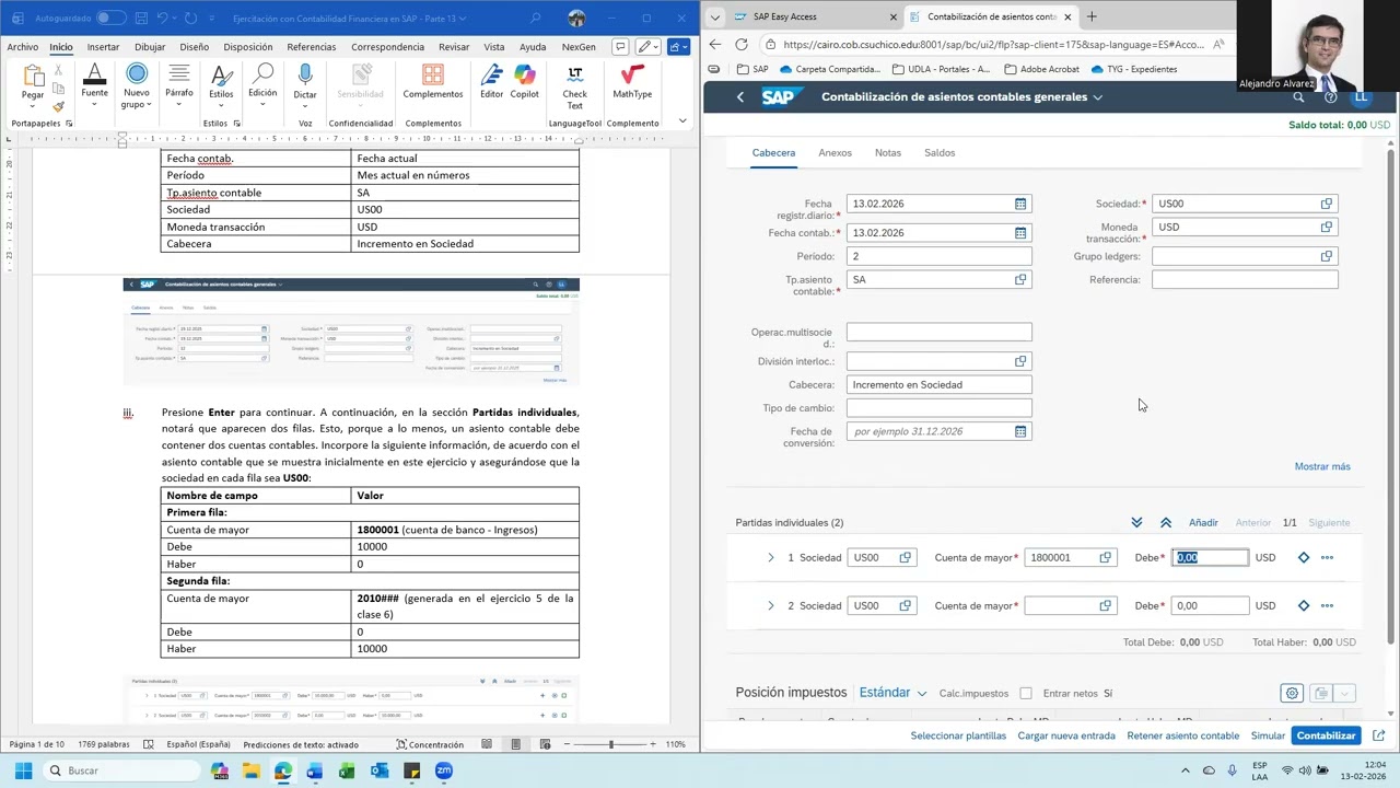 Parte 13 - Ejercicio 01 - Utilización de SAP Versión 4.2 - Contabilidad Financiera