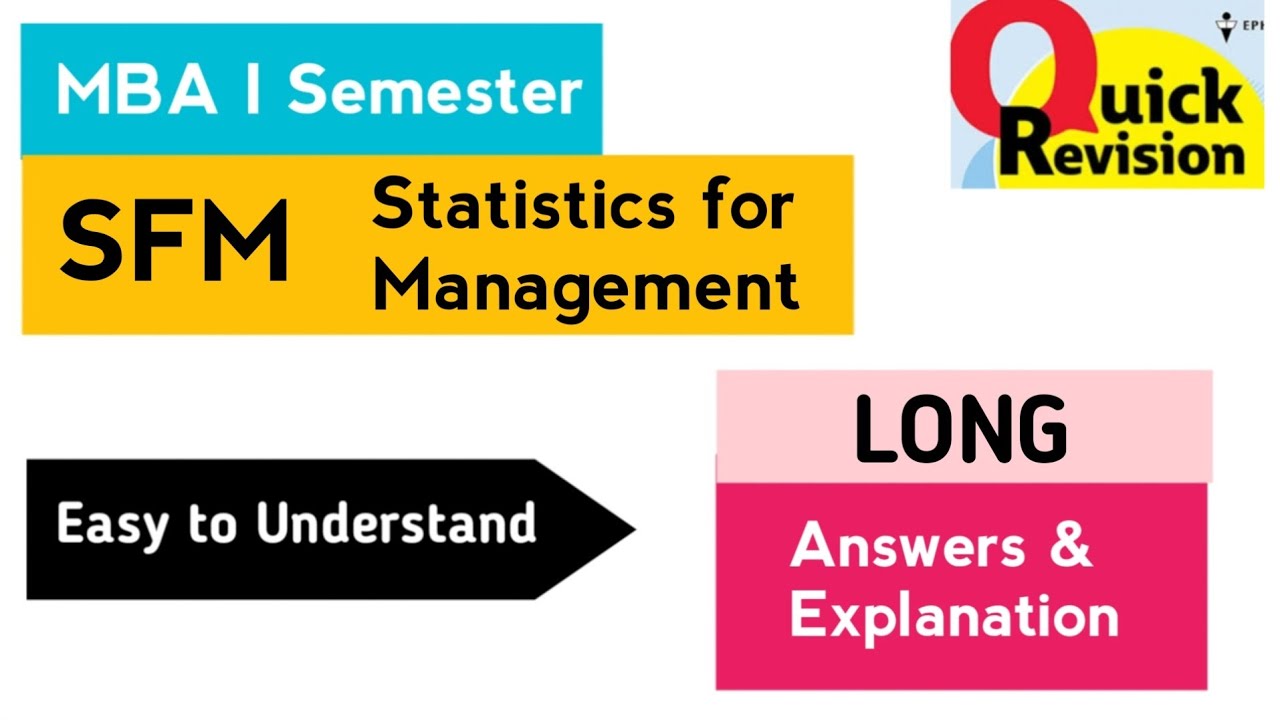 Statistics for Management Important Long Questions Answers Quick Revision 2025 MBA I 1st Sem SFM OU