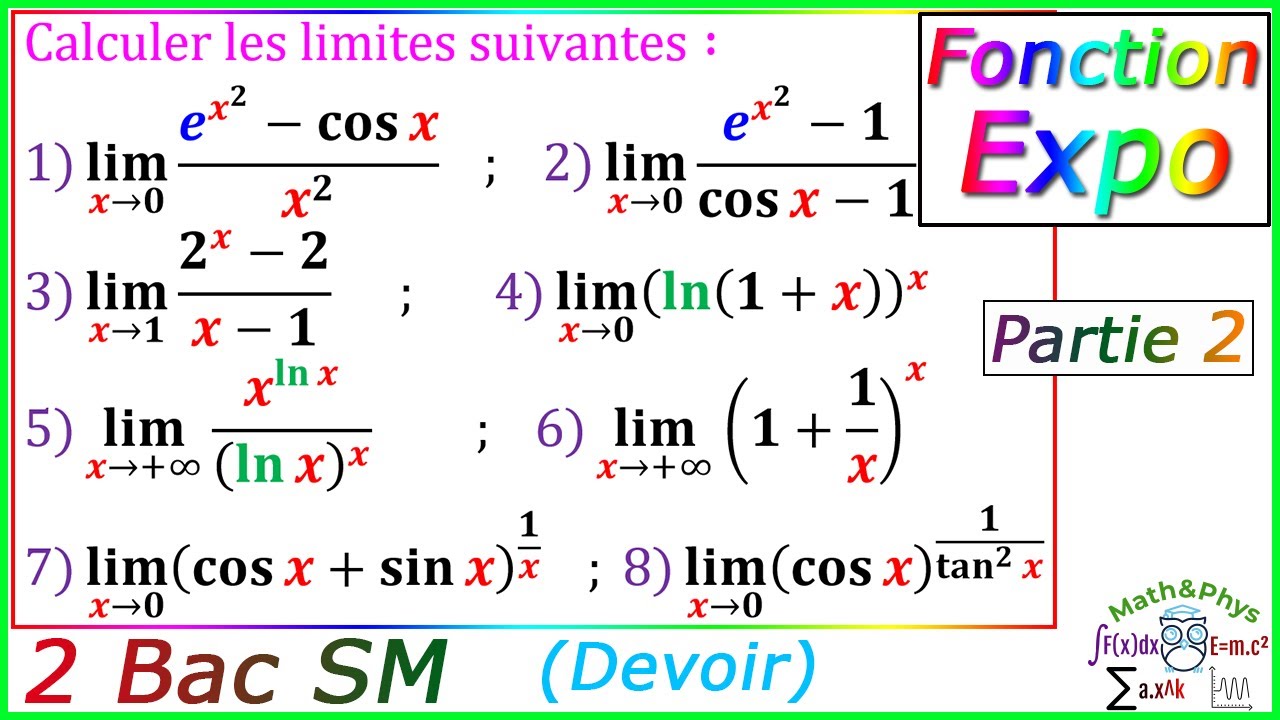 Fonction Exponentielle - Limites Exponentielle - 2 Bac SM - [Exercice 13]