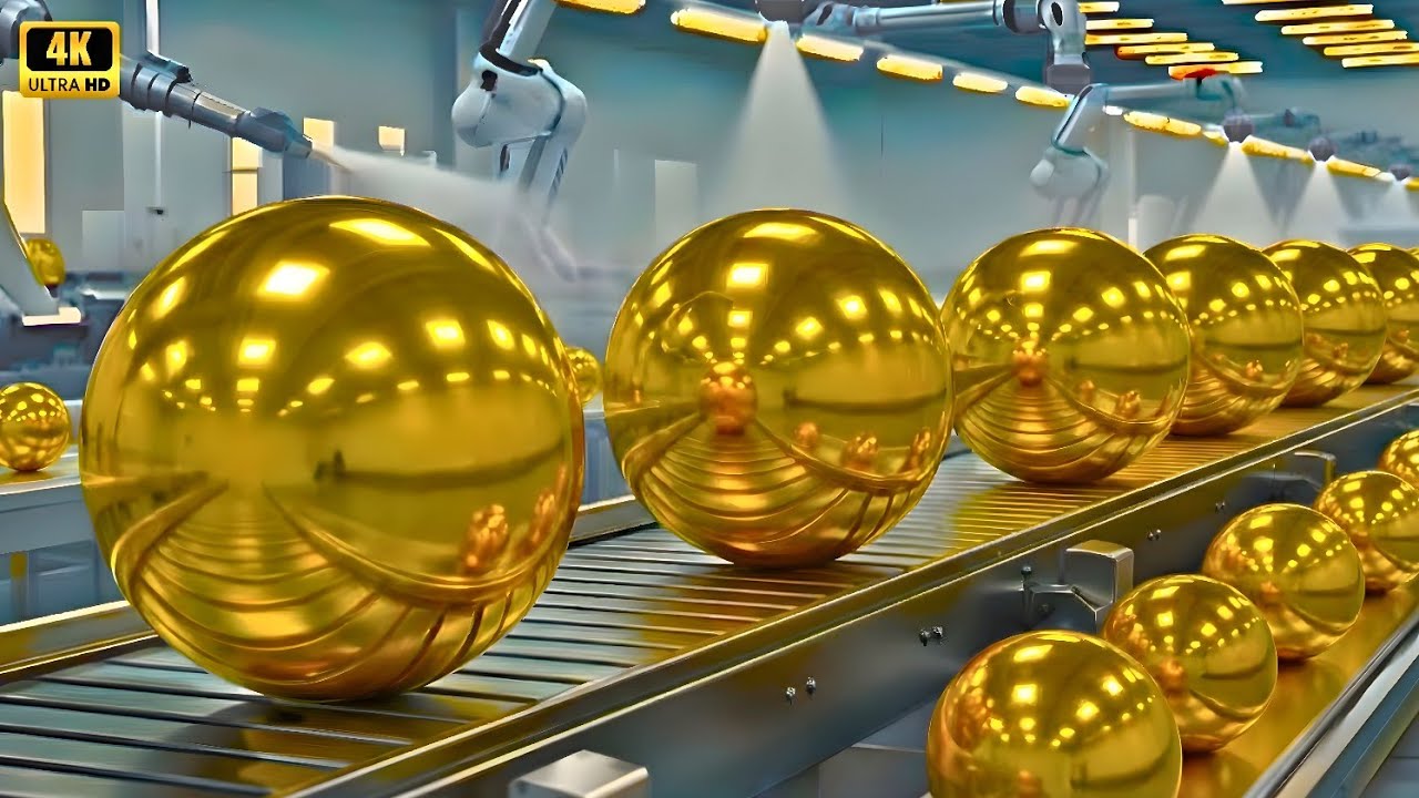 Inside a Modern Factory: How 24K Gold Becomes Perfect Golden Marbles (Full Process)