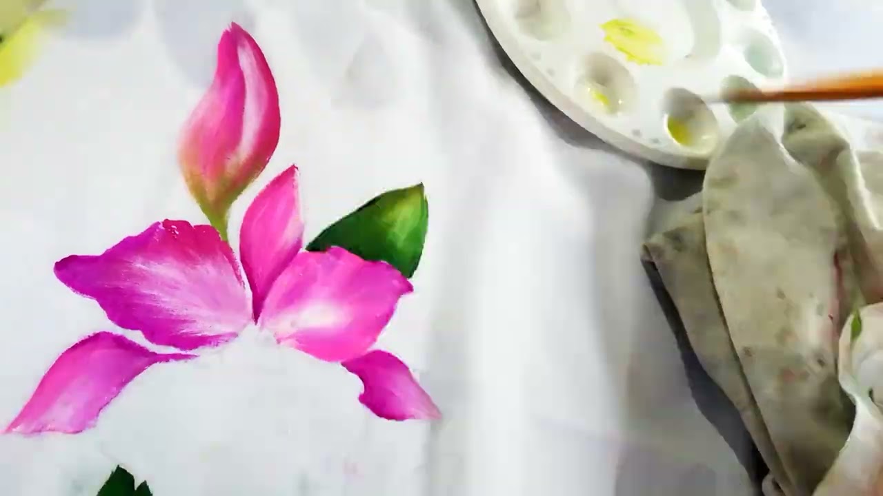 Pintando _orquídeas _ en_ telas#orquídea en tela
