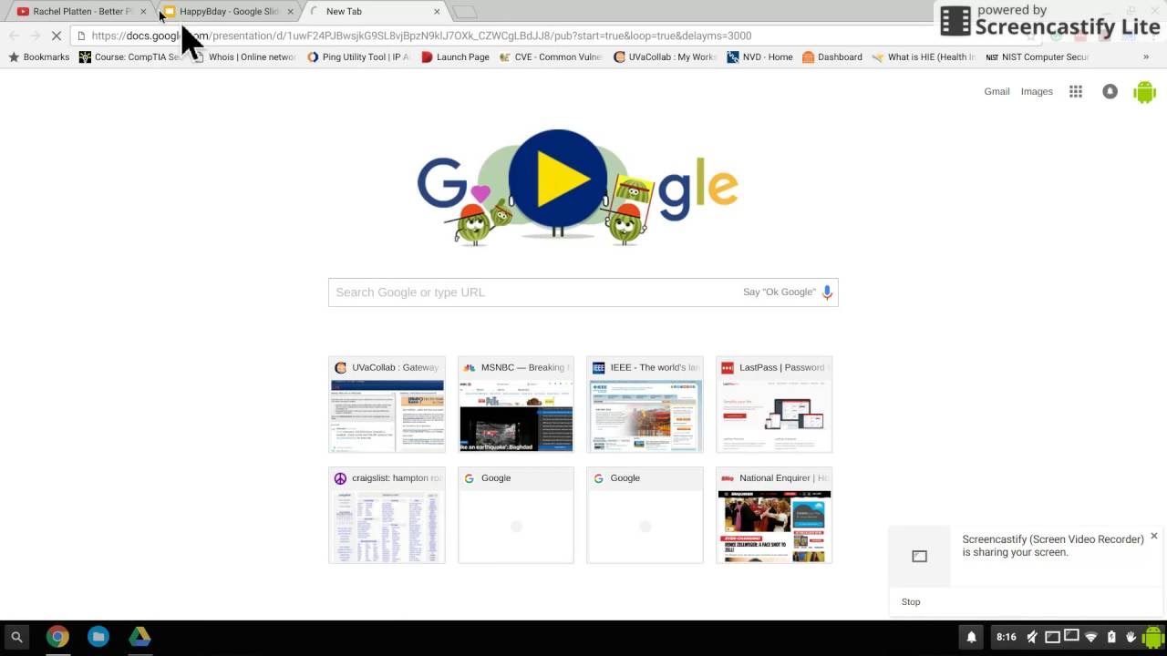 Chromecast Google Slides with music