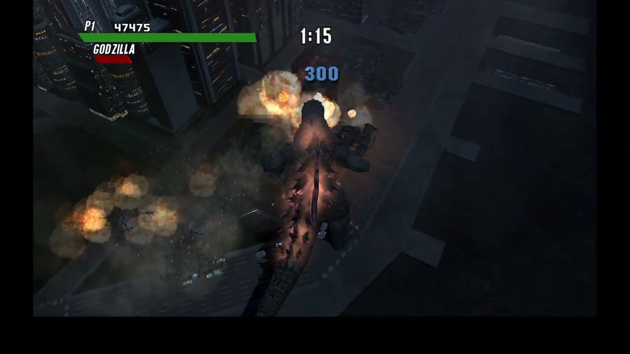 Godzilla NY night time destruction (Godzilla Save the Earth: Melee