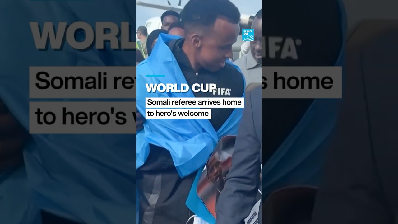 ⚽️Somali World Cup referee denied entry to US arrives home to hero's welcome &bull; FRANCE 24 English