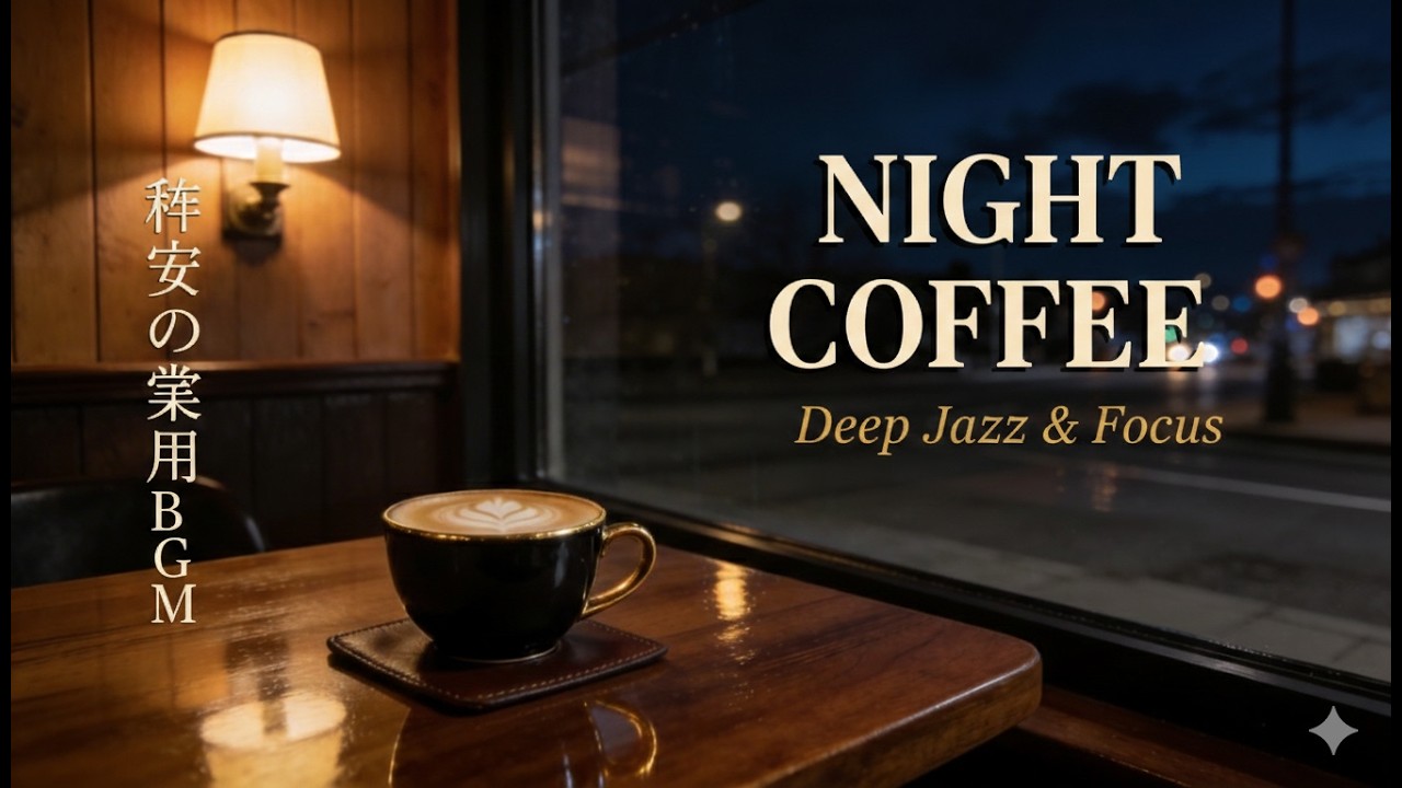 深夜の作業用BGM | Night Coffee Jazz ☕ Warm Piano for Deep Sleep & Focus [60 BPM]