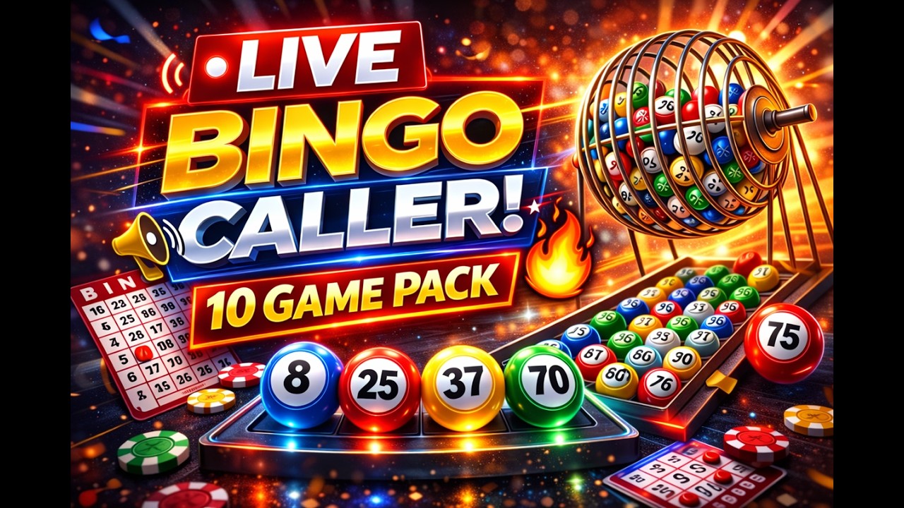 LIVE 75 Ball BINGO Caller 8 Game Pack