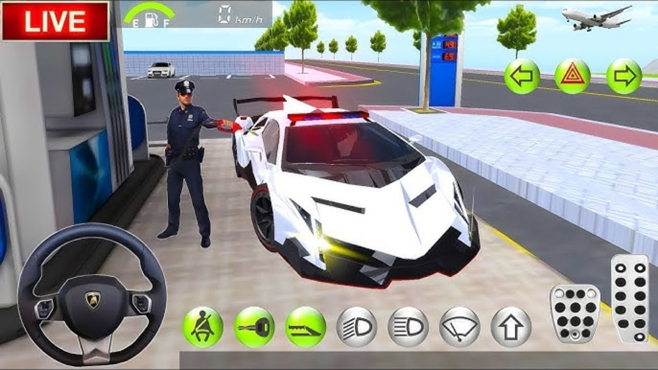 3D Driving Class Simulation -- USA Funny 3D Car Officer Refuel His Super Car Gas Crazy Gameplay