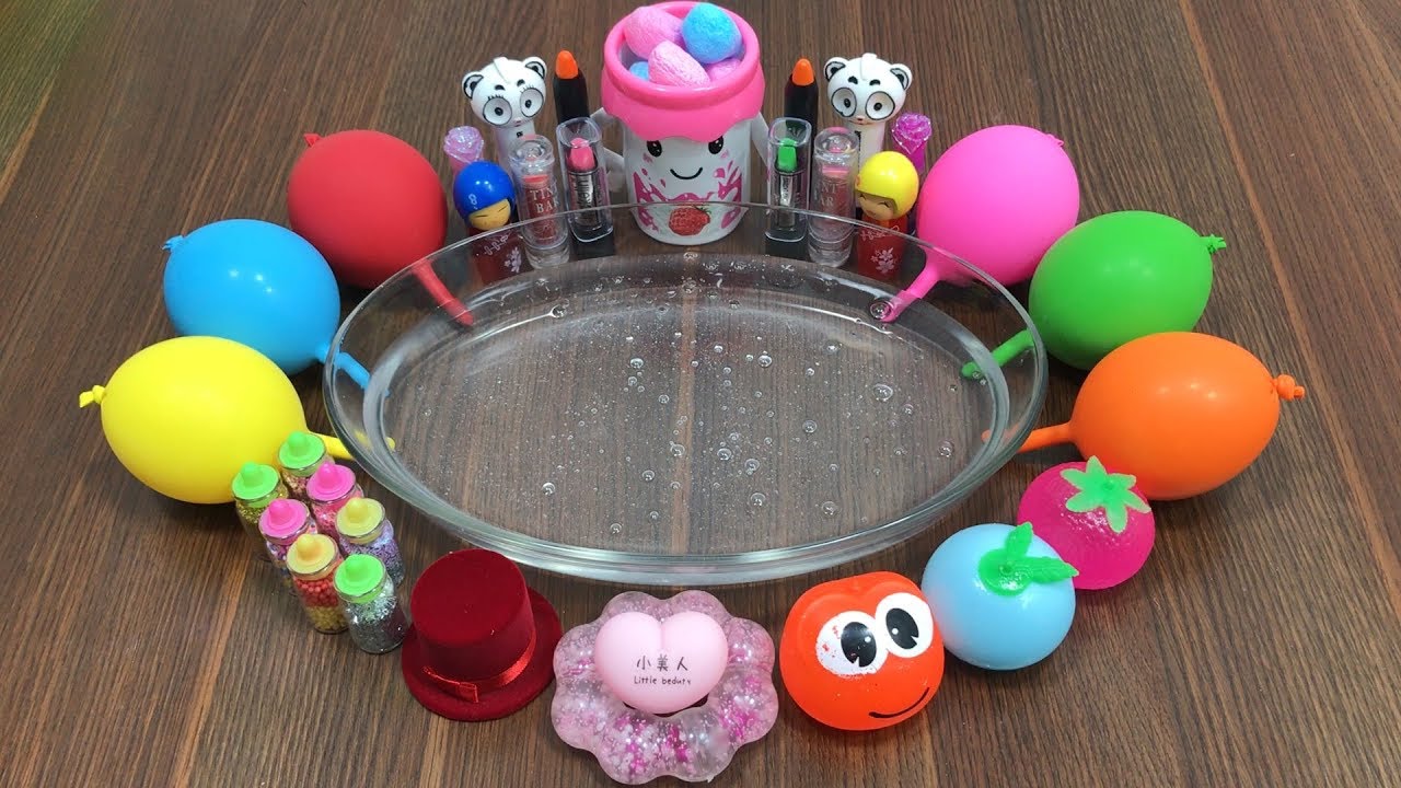 MIXING RANDOM THINGS Into Clear SLIME!! RELAXING SLIME With FUNNY BALLOONS