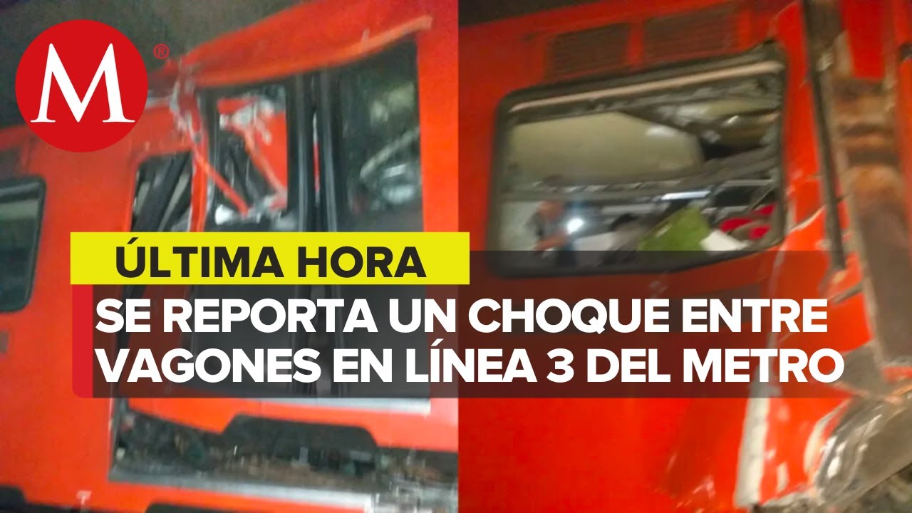 Chocan trenes de la Línea 3 del Metro de CdMx