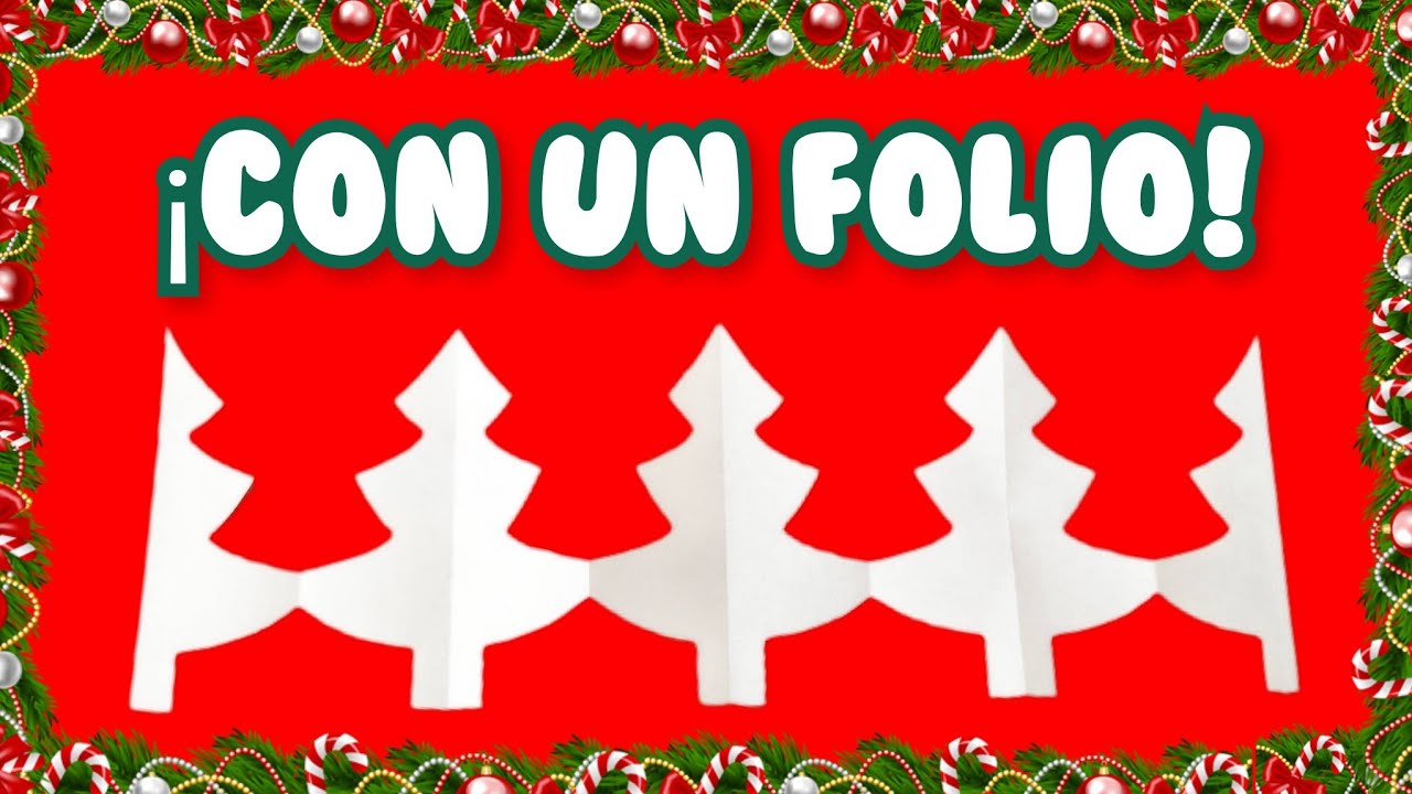 🎄¿CÓMO HACER UNA GUIRNALDA FACIL DE PAPEL NAVIDEÑA CON ABETOS BLANCOS?