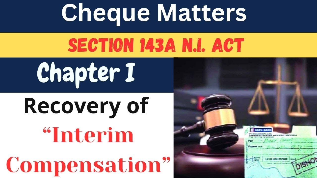 Section 143A NI Act Explained | Interim Compensation in Cheque Bounce Cases I Dr. Jinesh Soni