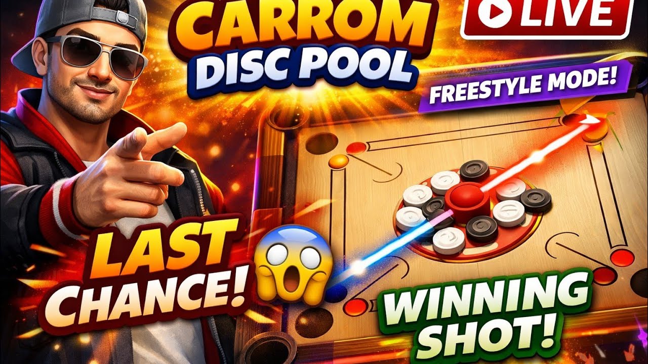 CARROM PRO is live Carrom Disc Pool LIVE 🔴 | Freestyle Mode | Last Chance Matches 😱