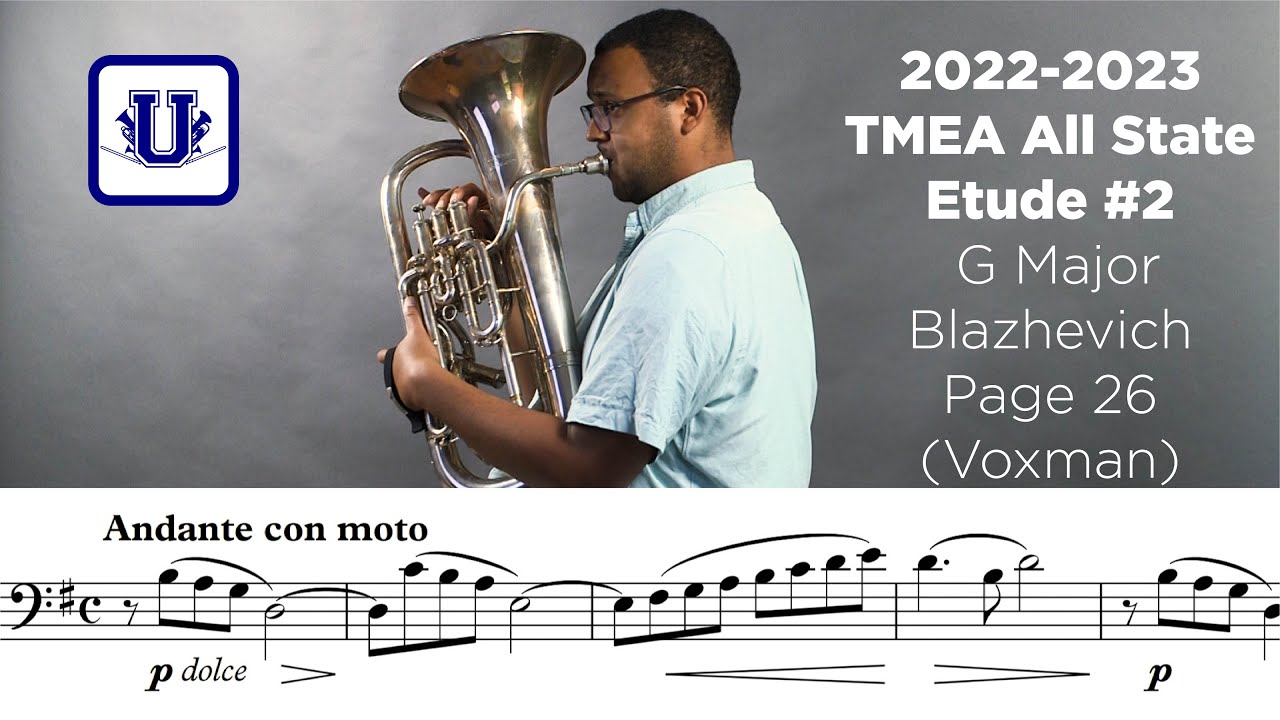 2022-2023 TMEA Euphonium Etude #2 G Major Page 26 by Blazhevich (Voxman)