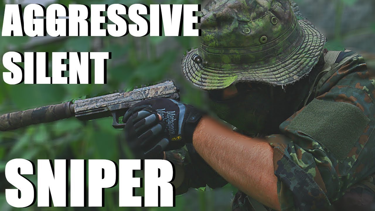 AIRSOFT SNIPER GAMEPLAY - AGGRESSIVE SILENT SNIPER (Tokyo Marui VSR and MK23)