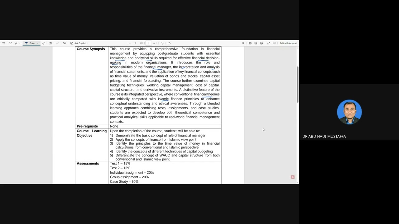 CFM1623 Financial Management - Course Overview