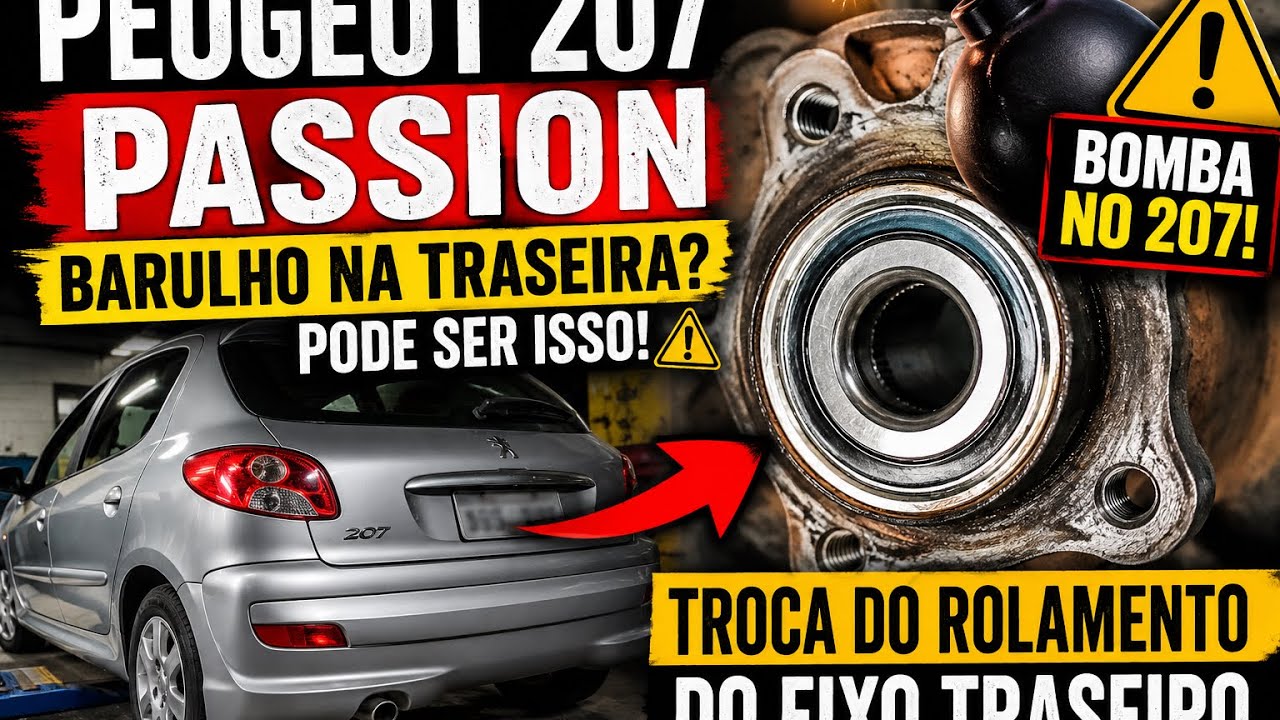 Troca do rolamento do eixo trazeiro do Peugeot 207 passion