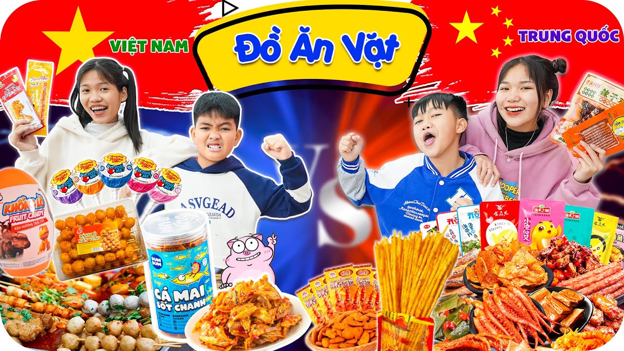 Đại Chiến Đồ Ăn Vặt Cổng Trường Việt Nam VS Trung Quốc ♥ Min Min TV Minh Khoa