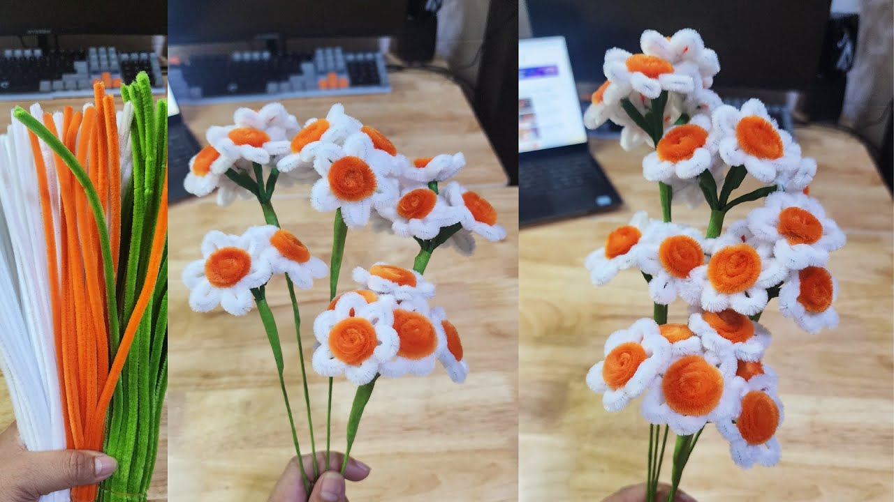 DIY flower | Quick and easy how to make flower using chenille wire | Tutorial for beginners