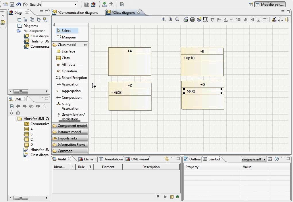 Hints for UML Communication Diagrams with Modelio 2