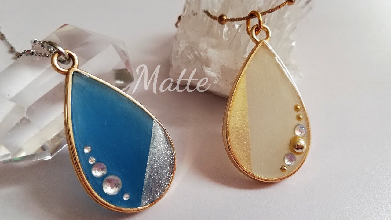 【UVレジン】ダイソーの“マットトップコート”で大人クールなペンダント🆒resin accessory/ Matte cool pendant