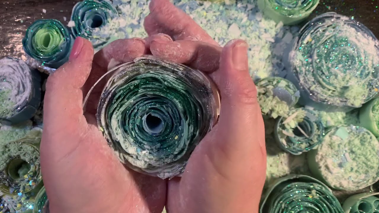 ASMR soap roses with starch and lots of glitter!