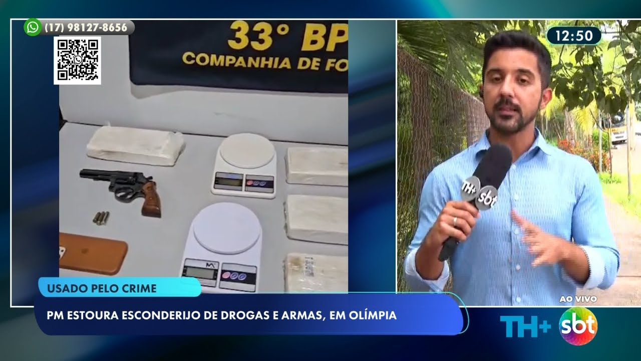 PM estoura esconderijo de drogas e armas, em Ol&iacute;mpia  usado pelo crime