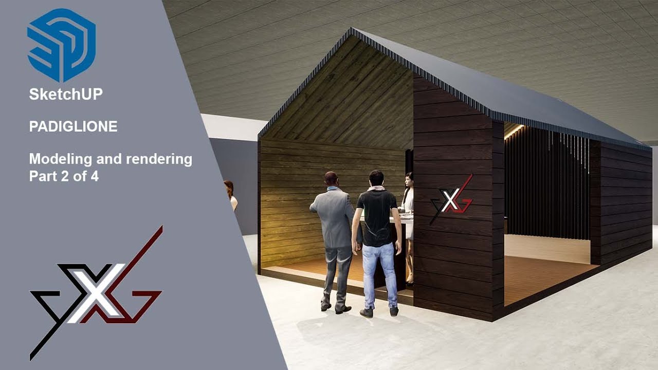 Sketchup: modeling and rendering (Padiglione) N°004 Part 2 of 4