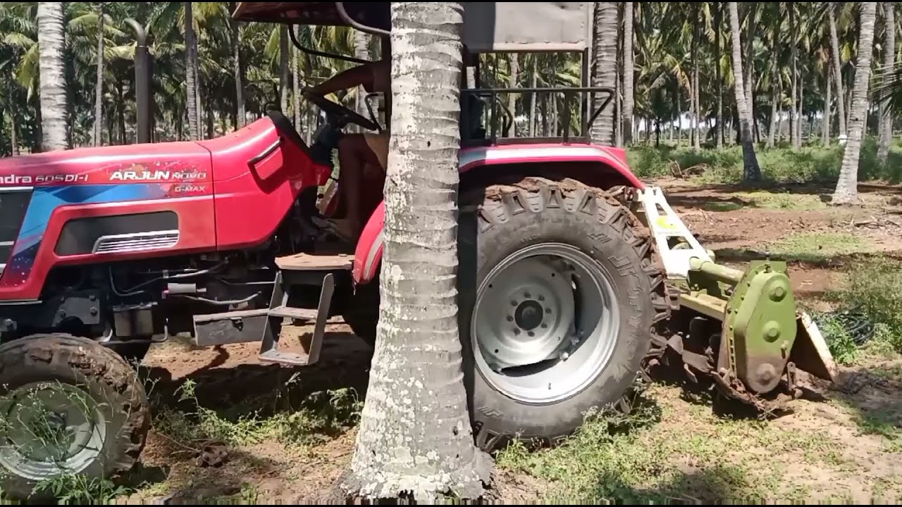 Mahindra Arjun novo 605 and Mahindra 585  with rotavator basic comparison #tractors #rotavator