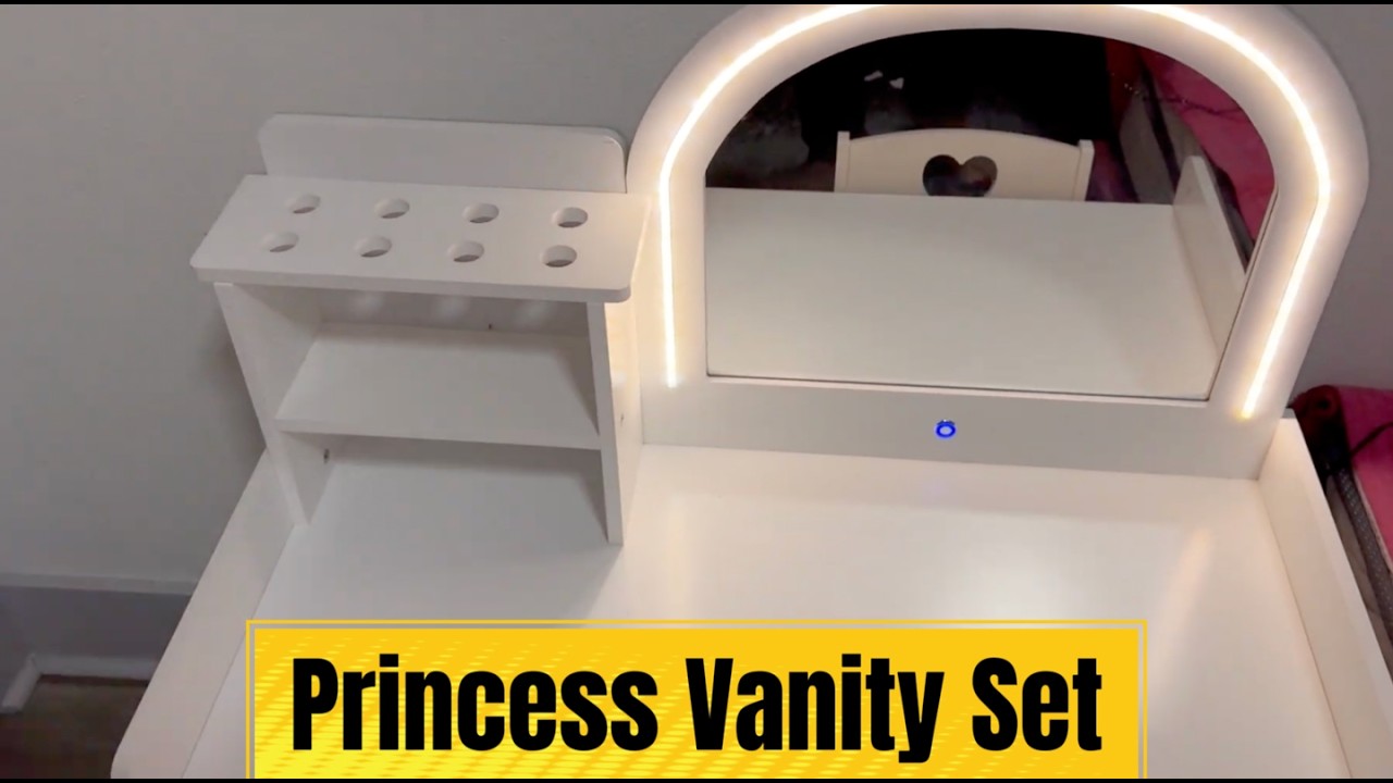 Princess Vanity Set Review — LED Crown Mirror, Storage Drawers & 2-in-1 Convertible Desk