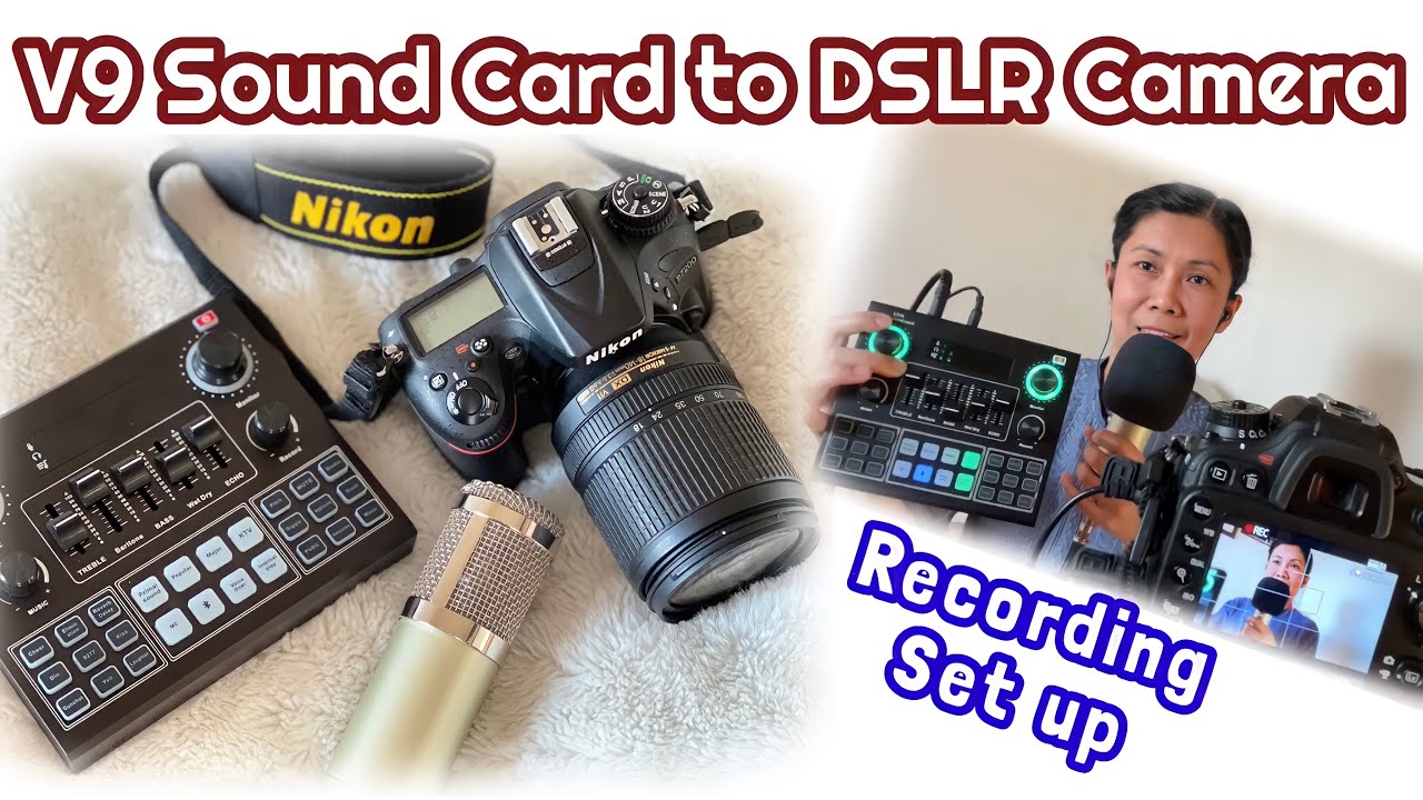 V9 SOUND CARD to DSLR CAMERA || RECORDING SET UP (English)