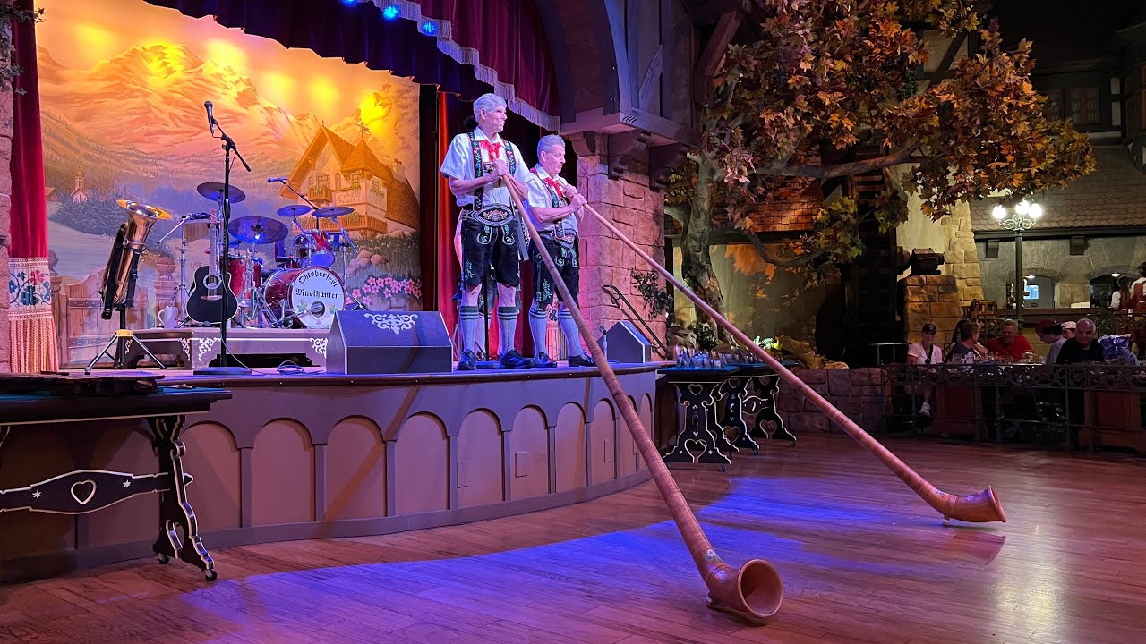 Eating at Biergarten Restaurant at EPCOT | German Restaurant Review & Music | German Buffet