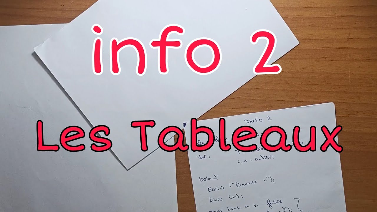 Informatique S2 || ST & SM || algorithme - Les Tableaux (Darija)