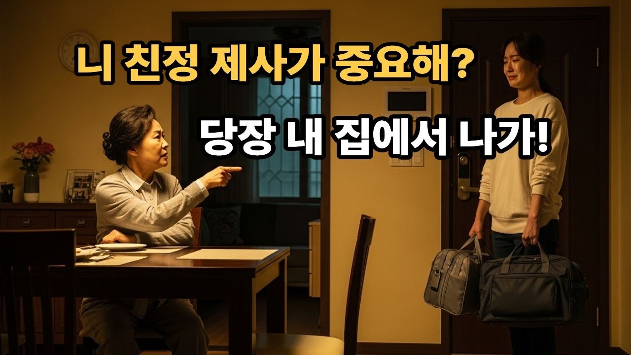 니 친정 제사가 중요해? 당장 내 집에서 나가! 며느리 내쫓고 일주일 만에 응급실 실려 간 시어머니의 뒤늦은 후회